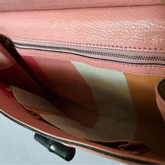 GUCCI Leather Bamboo Clutch Purse - Picture 6 of 14